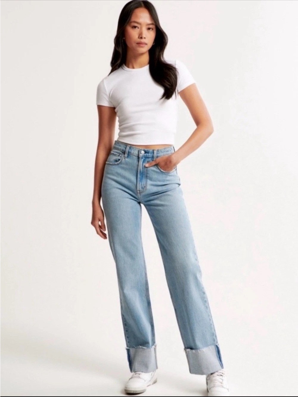 ABERCROMBIE 90’s relaxed high rise cuffed jeans✨